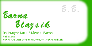 barna blazsik business card